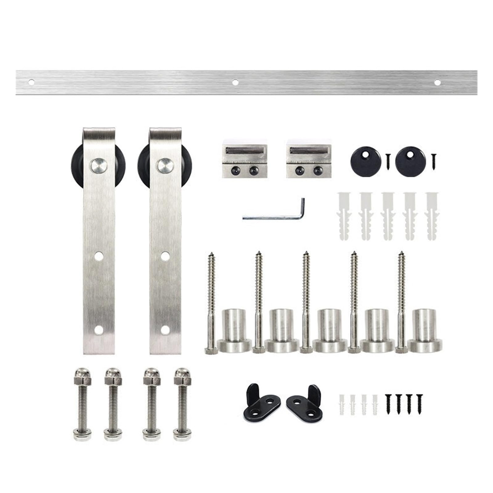 1.5-Meter Barn Door Hanging Rail Kit Complete Silent 304 Stainless Steel Hardware Accessories,Smooth Gliding