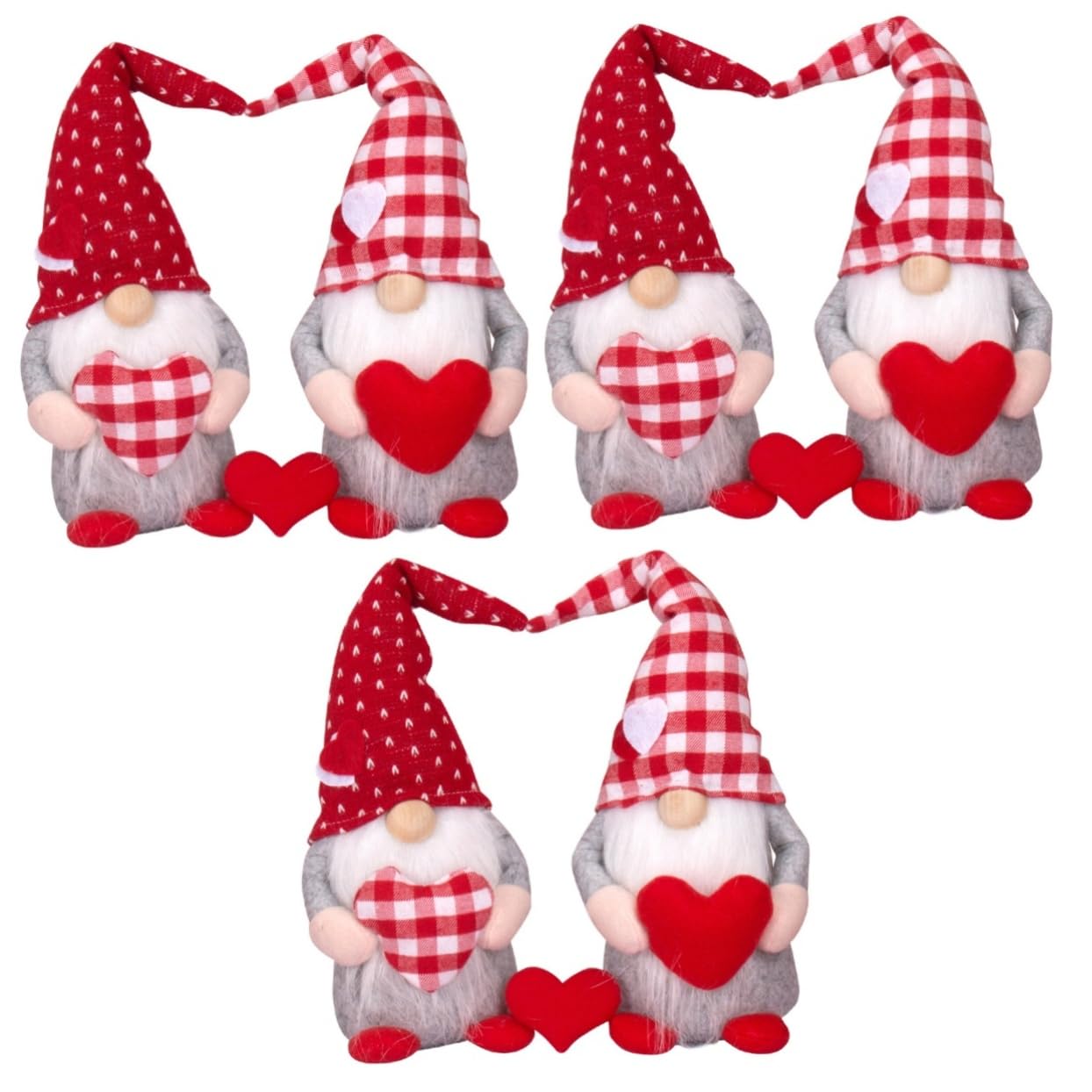 Nains en peluche de la Saint-Valentin avec LED pour decoration de table et fete