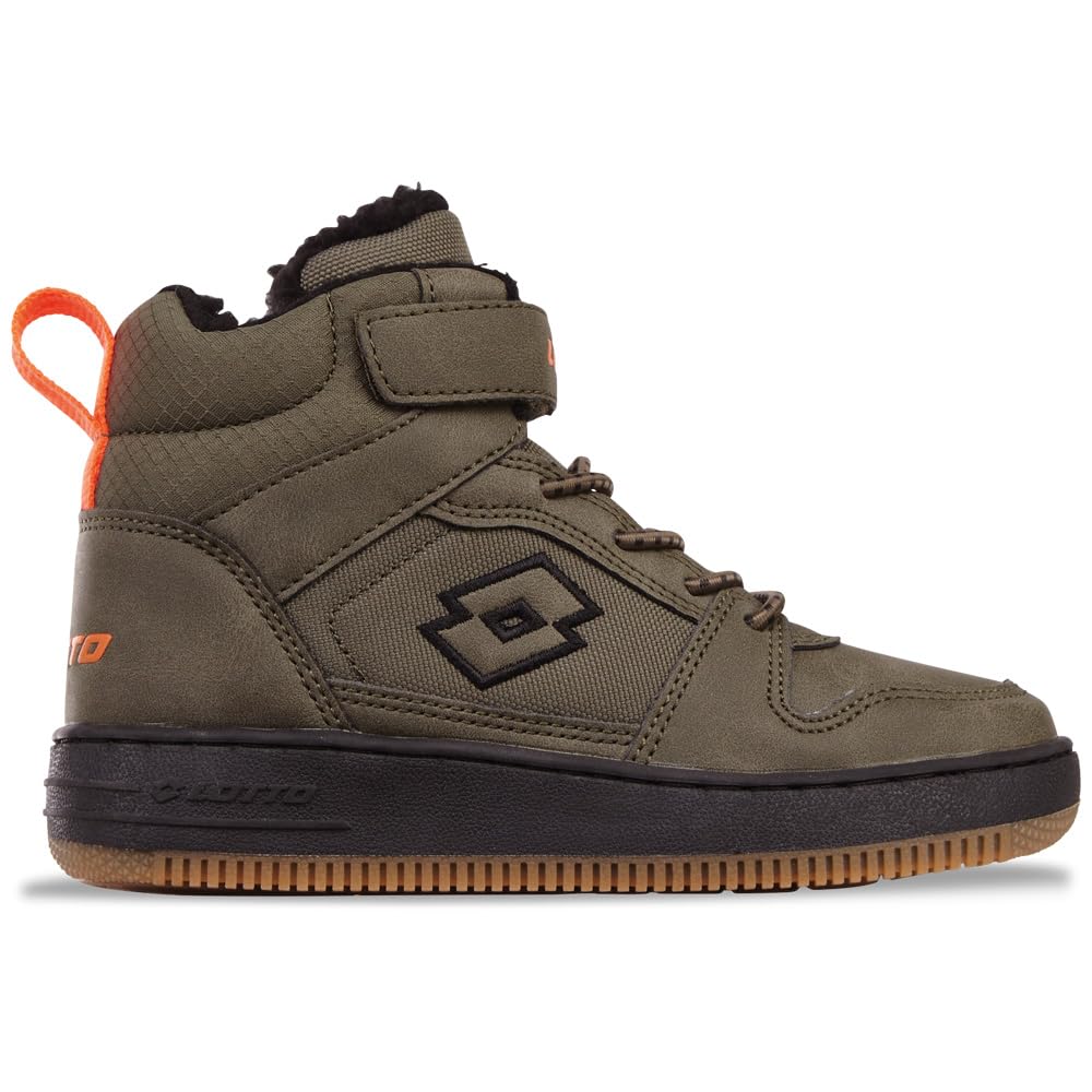 Lotto Unisex Child Paliot Fur K Trainers, Olive Black, 10 UK Child