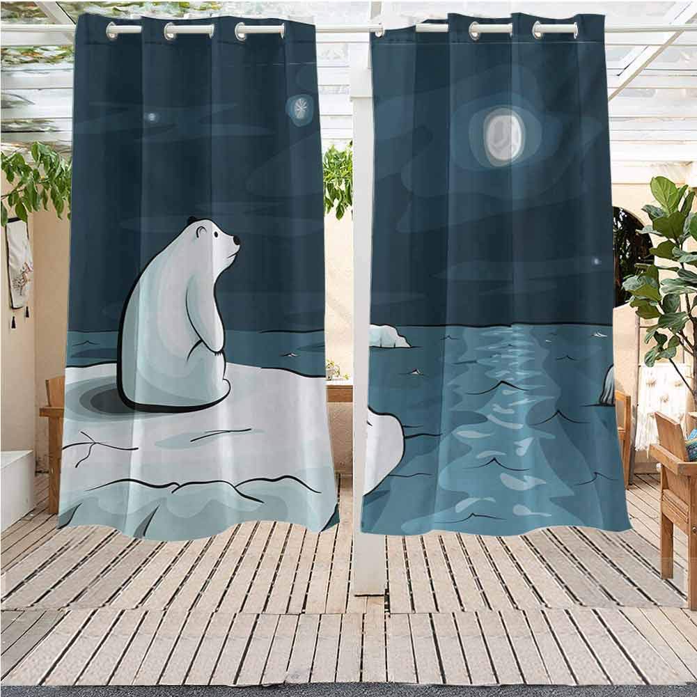 Indoor Outdoor Curtains Outdoor Patio Curtains Windproof Christmas Decoration Winter Cartoon Style Hand Drawn Pergola Indoor Outdoor Waterproof (42W X 84L)