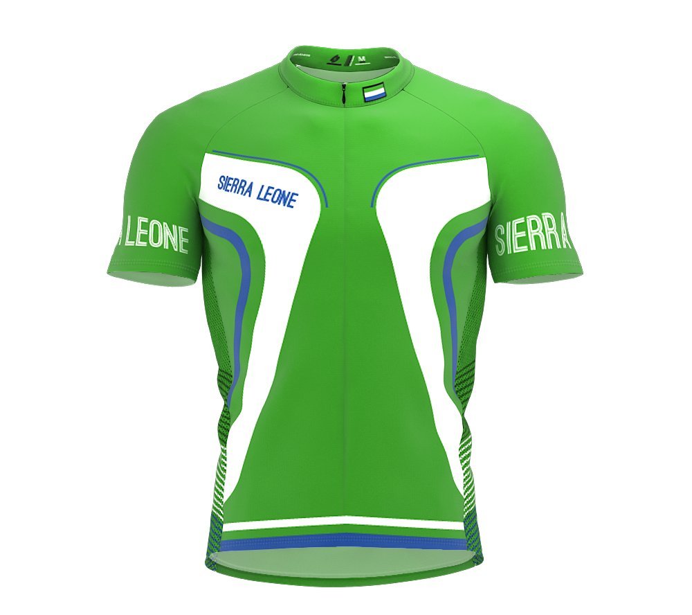 ScudoPro Sierra Leone Full Zipper Bike Short Sleeve Cycling Jersey for Men - Size S Multicolored