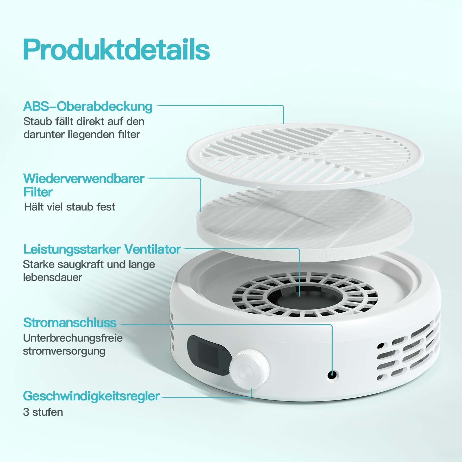 Professioneller Nagelstaubabsauger 120W, 3-Stufig Regelbar, LED-Anzeige, 12.000 U/min, Leistungsstarker Staubsauger, Staubabsaugung Für Nägel, Geeignet Für Nagelstudios Und Den Heimgebrauch