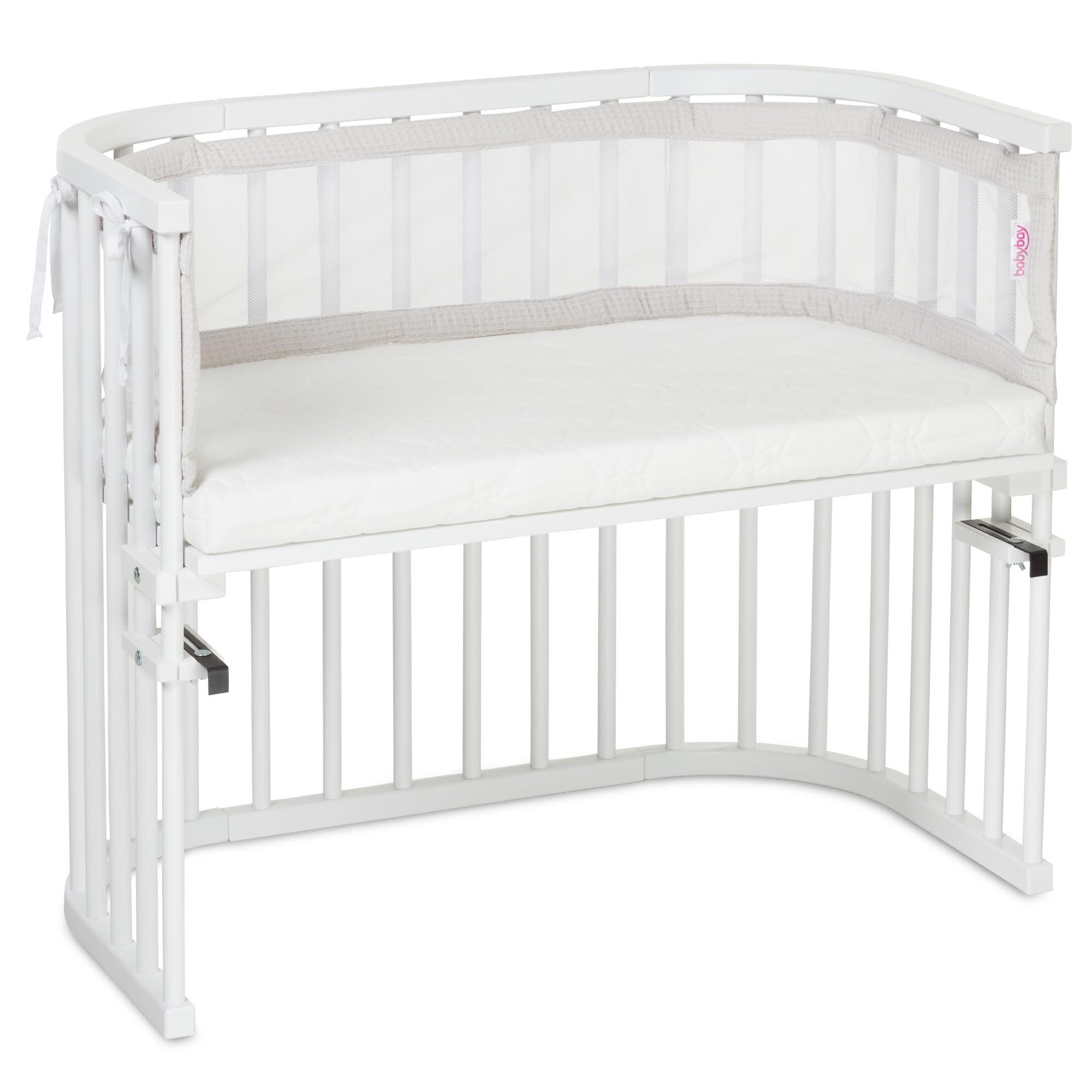 babybay Paracolpi in rete a nido d'ape, adatto per modello Maxi, Molle, Comfort e Comfort Plus, bianco