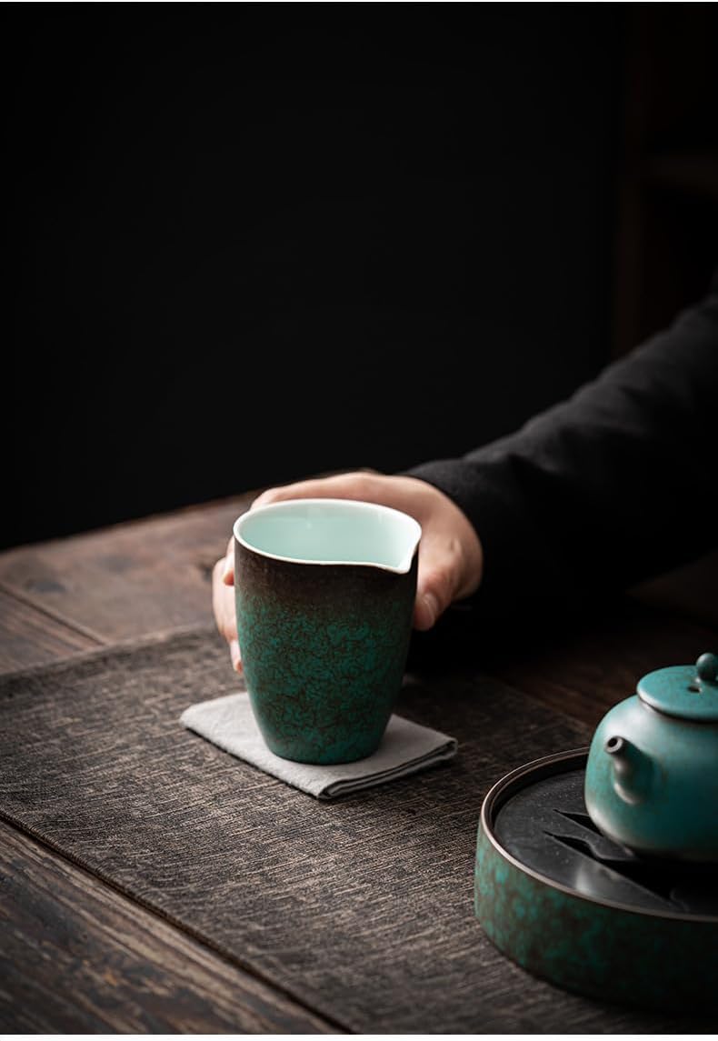 Ceramic Fairness Cup, Single Tea Strainer, Tea Sea, Kung Fu Tea, Blue Glaze Design-style1