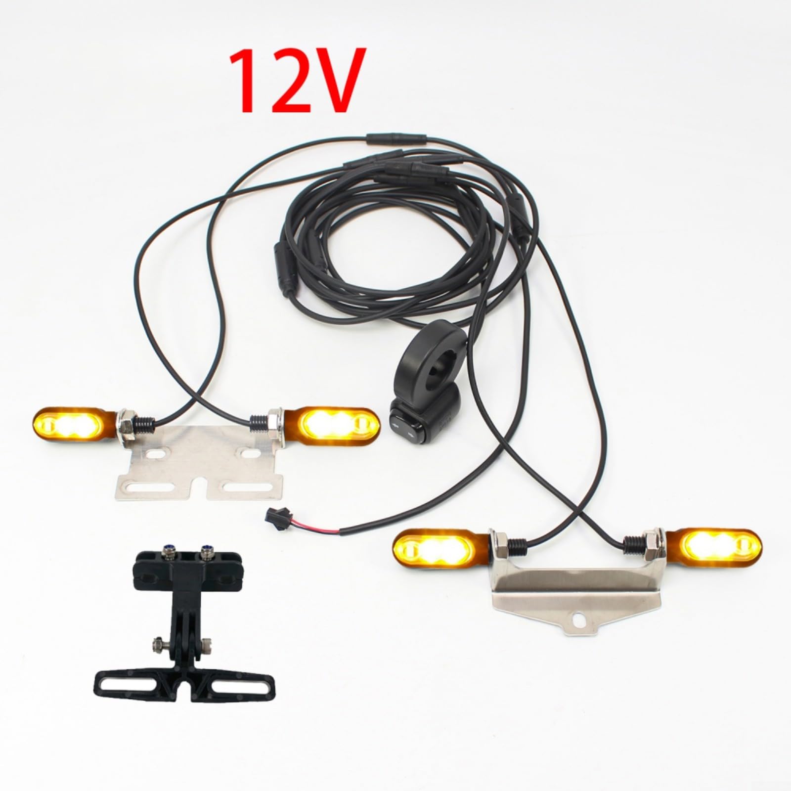 Kit de phares et feux de freinage électriques 12 V pour vélo électrique, étanche, IP65, clignotants pour vélo électrique, scooter, moto, ensemble de feux avant et arrière