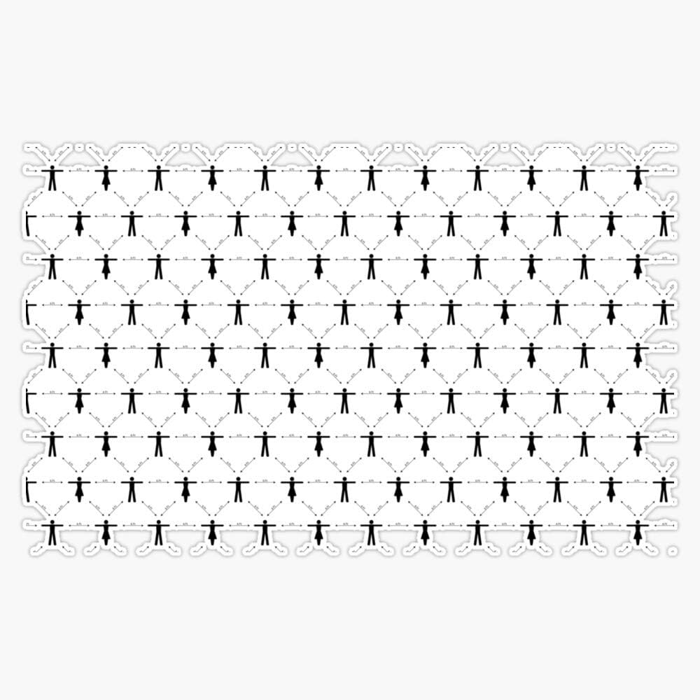 Amazon.com: Social Distancing Pattern Vinyl Bumper Sticker Decal 5 ...