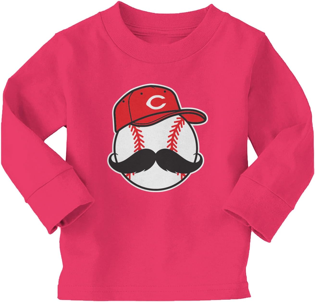 Tcombo Baseball Hat Mustache Cincinnati Sports Infant/Toddler Cotton Jersey T-Shirt