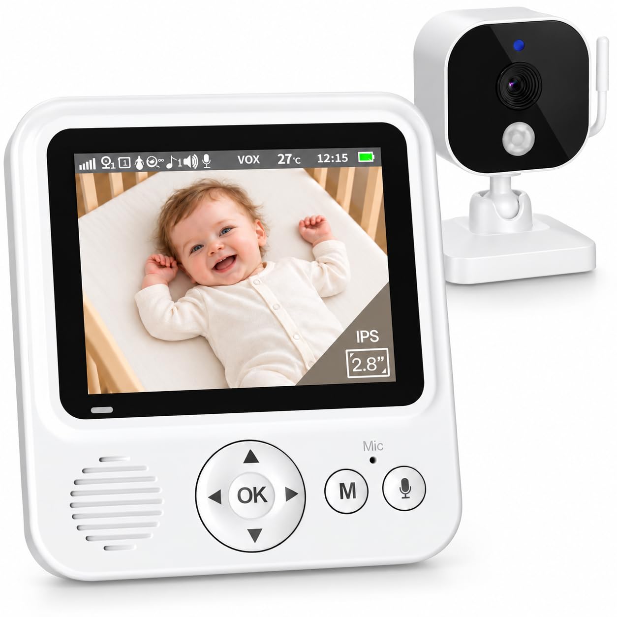 OBVHNUA Babyphone caméra sans WiFi, autonomie VOX Jusqu’à 96 h
