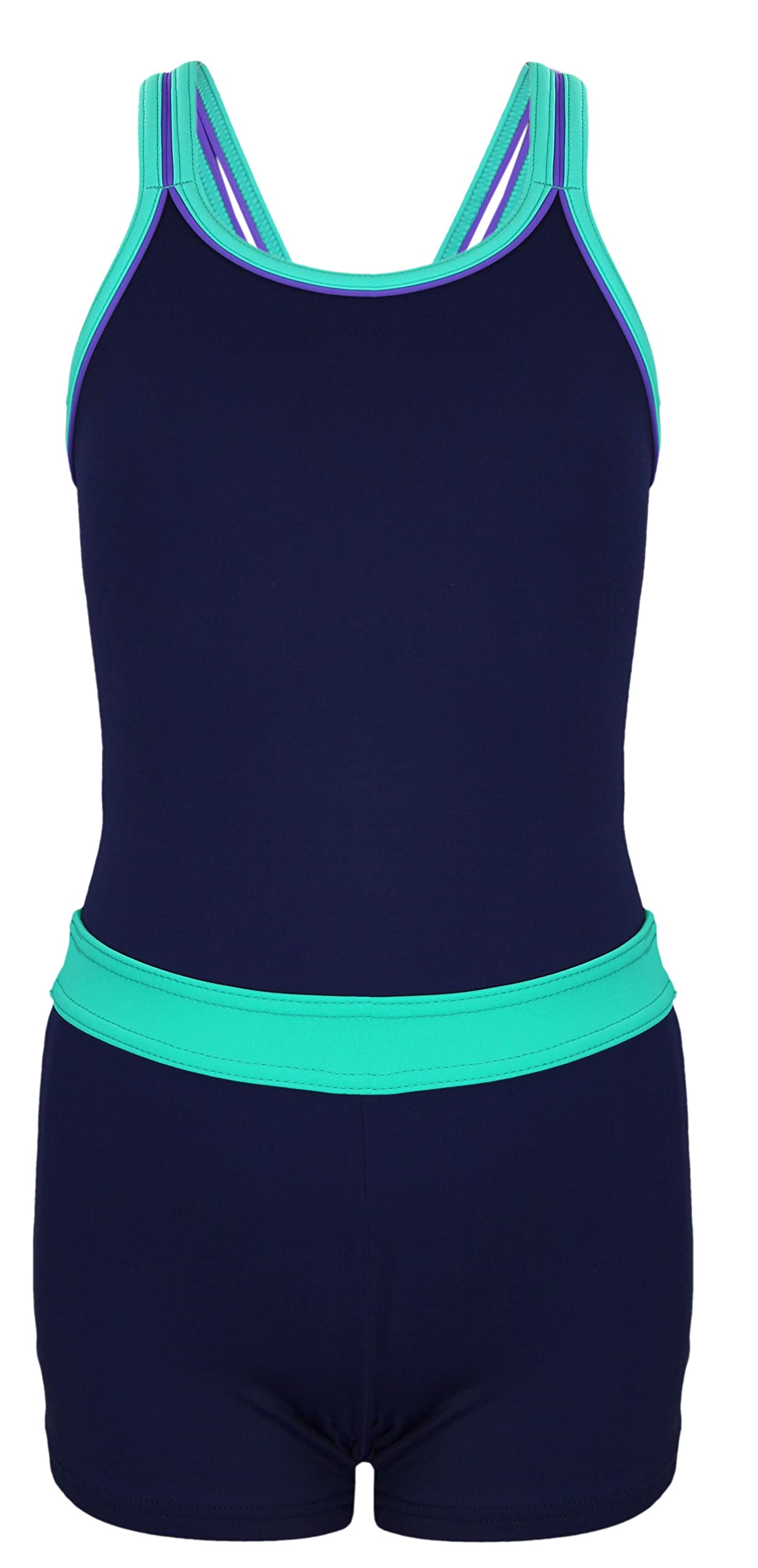Aquarti Maillot de Bain de Natation 1 Pièce Shorty pour Fille