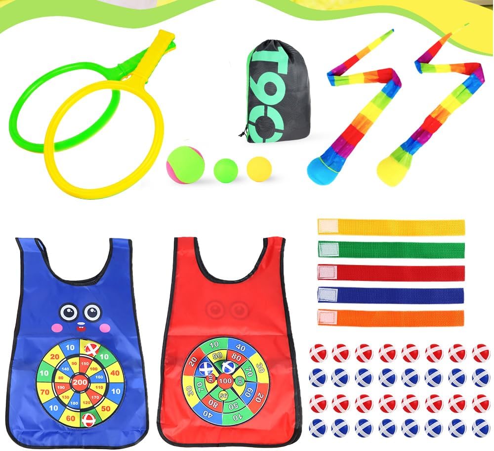 Toss and Catch Ball Set+ 6 Set Stick Ball Vest Dodge Ball Game