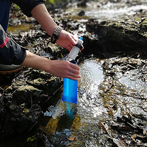 Garrafa, Andoer Frasco flexível flexível dobrável Saco de filtro de água Bexiga Garrafa de filtração