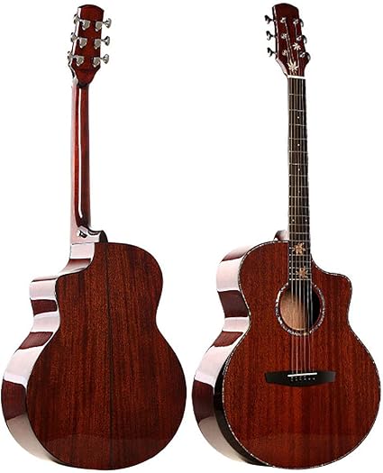 Amazon.com: NUYI 40,5 pulgadas madera de palisandro chapa tallada bisel  eléctrico caja Folk guitarra : Instrumentos Musicales
