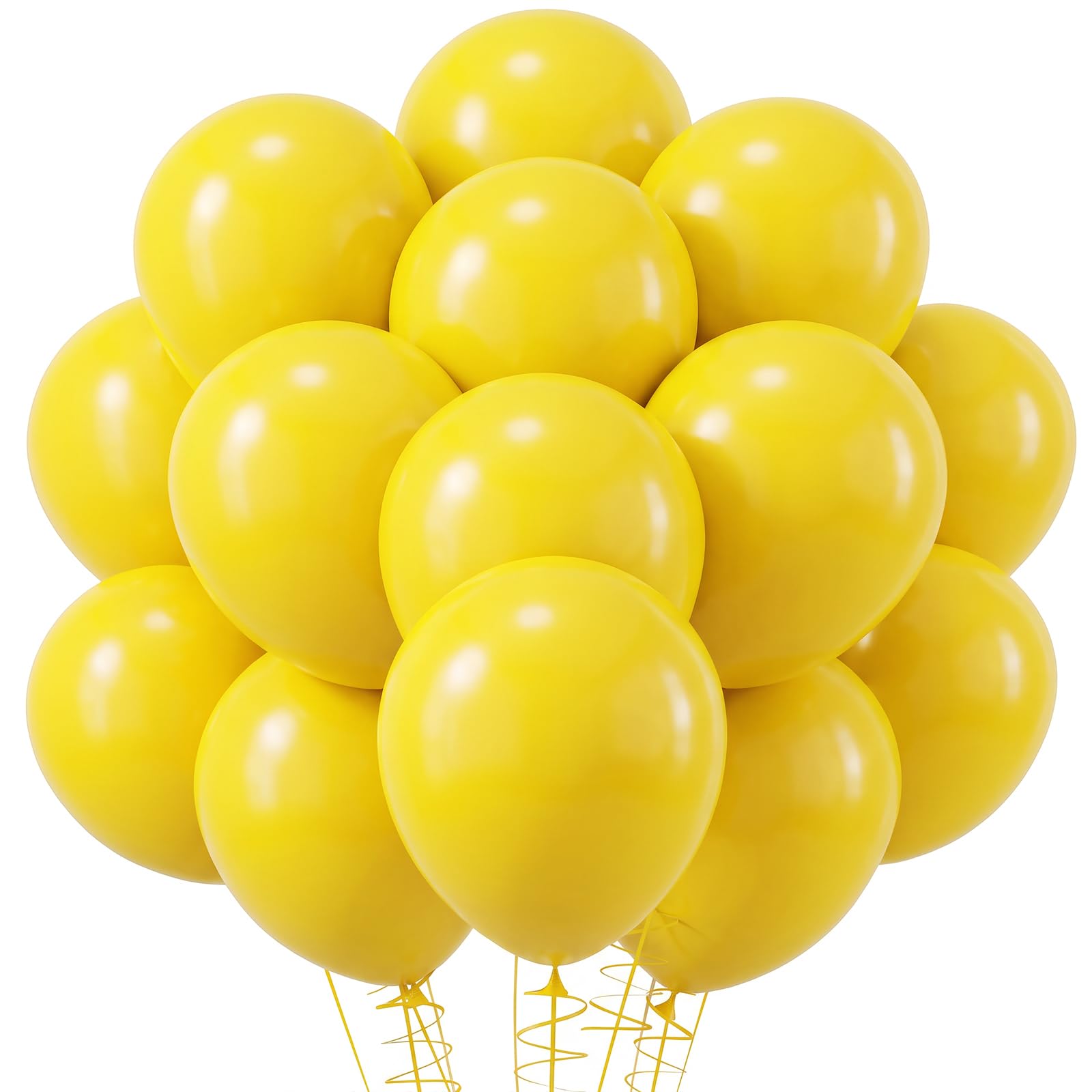 RUBFAC Yellow Balloons 120pcs 12 Inch Party Latex Balloon | Birthday Balloons for Arch, Latex Thick Balloon, for Birthday Baby Shower Anniversary Wedding Party Decorations