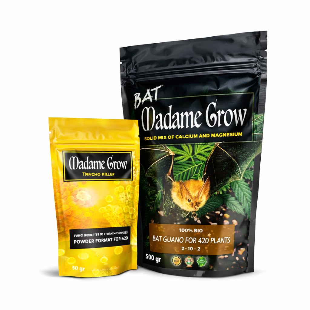 Kit d’Entretien Organique pour Plantes – Guano de Chauve-Souris 500g + Micro-organismes | Fertilisant Naturel pour Substrat, Racines et Vitalité | Jardin, Potager, Intérieur et Extérieur