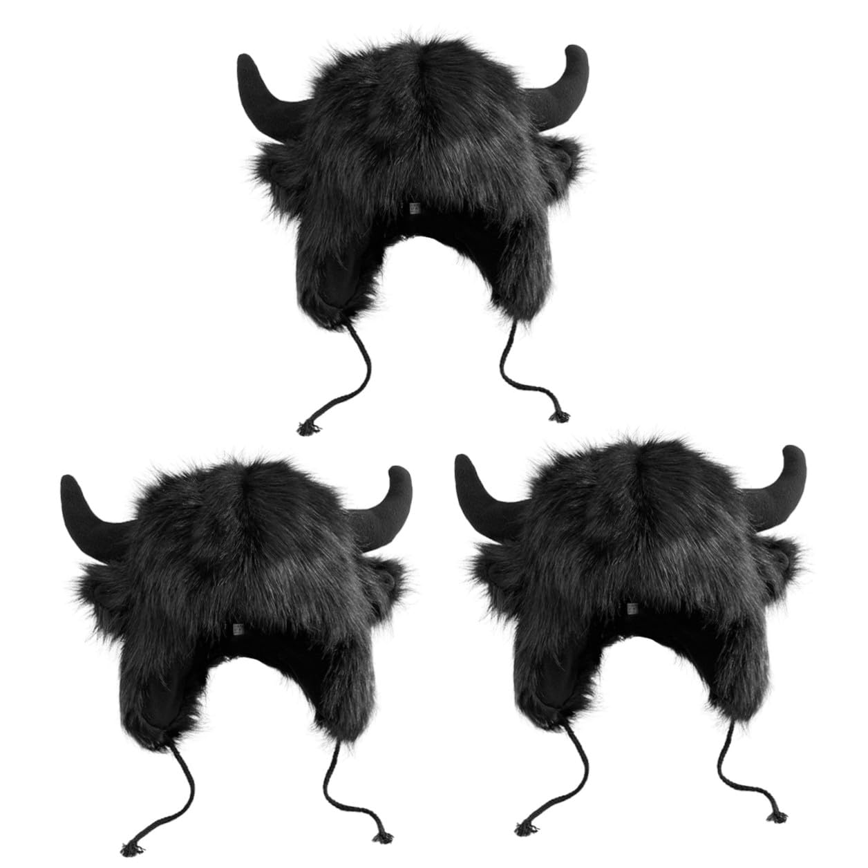 FRCOLOR sombrero de cuerno de buey para adulto vaca gorro Cuerna falso sombrero de cuerno de buey para cosplay sombrero de cuerno de buey para hombre Felpa Black