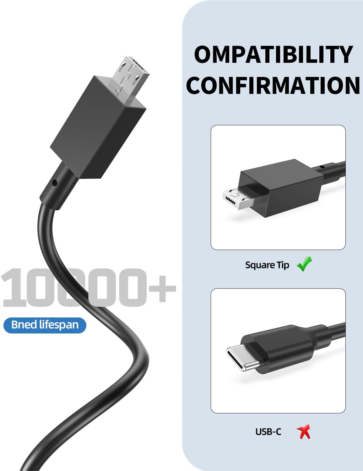 Superer AC Charger Fit for Asus Chromebook Notebook C201P C201PA C201 C201PA-DS01 C201PA-DS02 11.6 Inch Laptop Power Supply Adapter Cord (Square tip not fit Type C) image 2