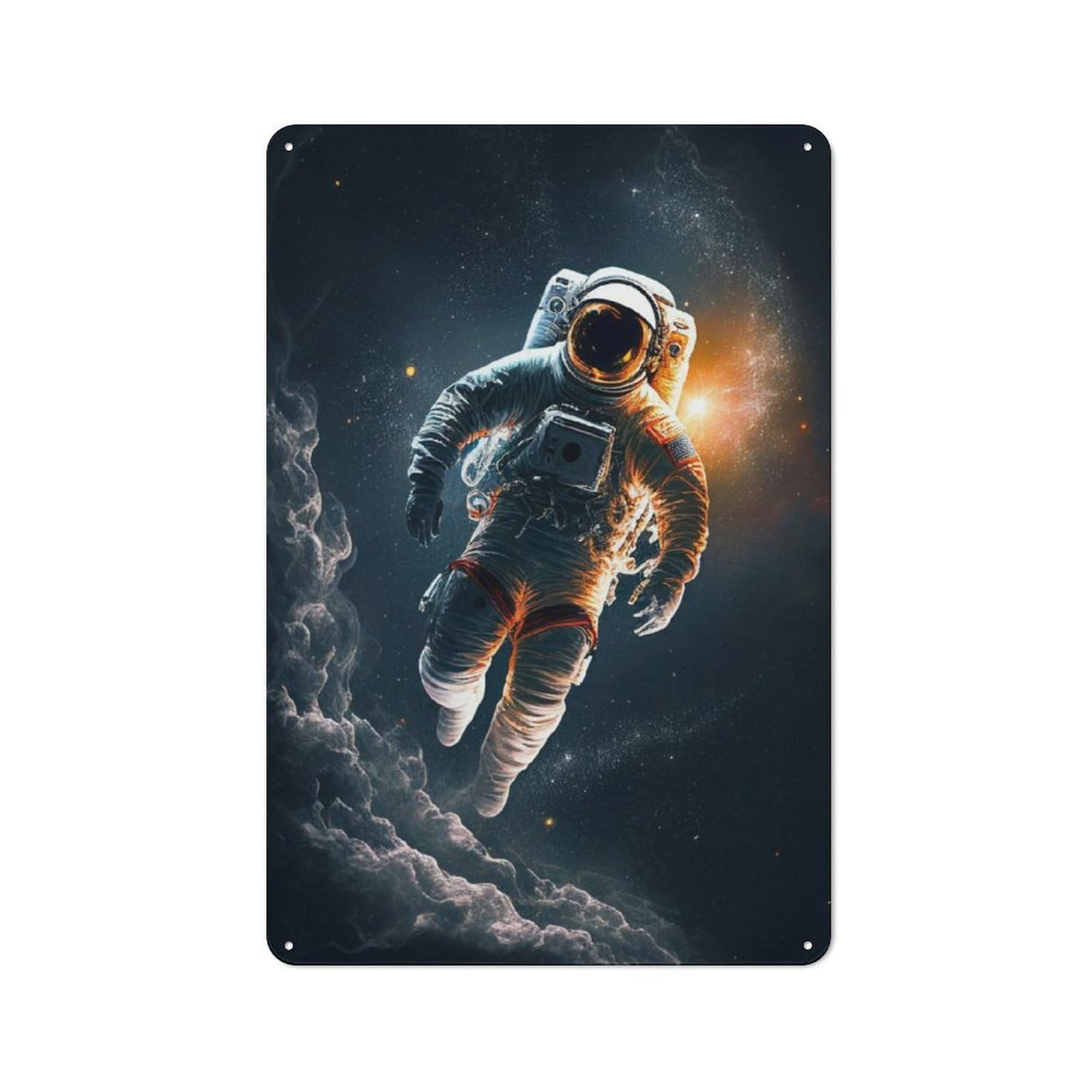 Junmoney Astronaut Floting In Space Retro Tin Wall Plaque 30X20cm For Dining Room Or Kitchen, For Home Decor Collectors