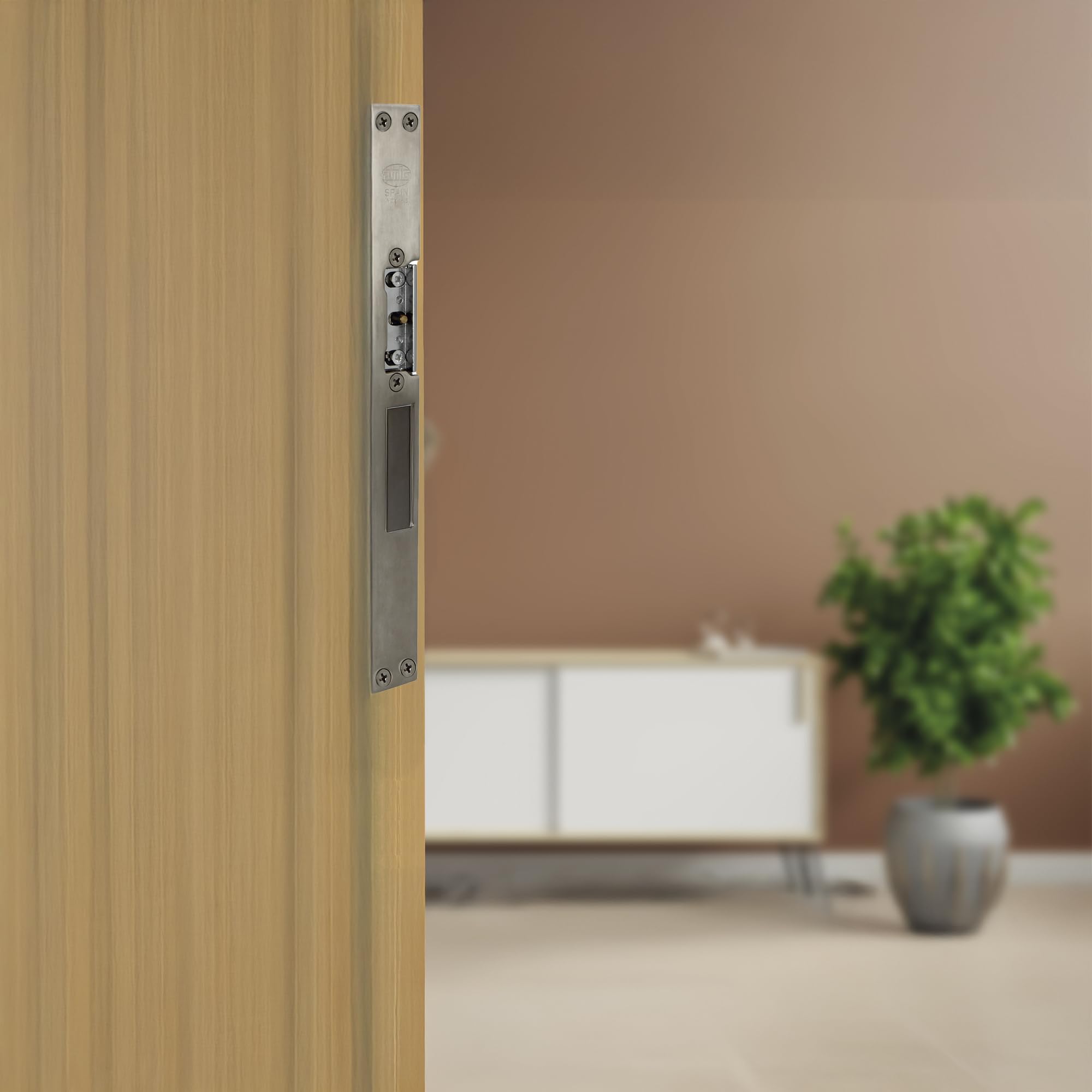 Amig - Abrepuertas Eléctrico de Embutir para Puertas - Mod.40-250 x 25 x 3 mm - Amperaje: 1,1 A - Incluye Bobina de 8-12 V de Corriente Alterna - Cerradero para Portales, Tiendas u Oficinas