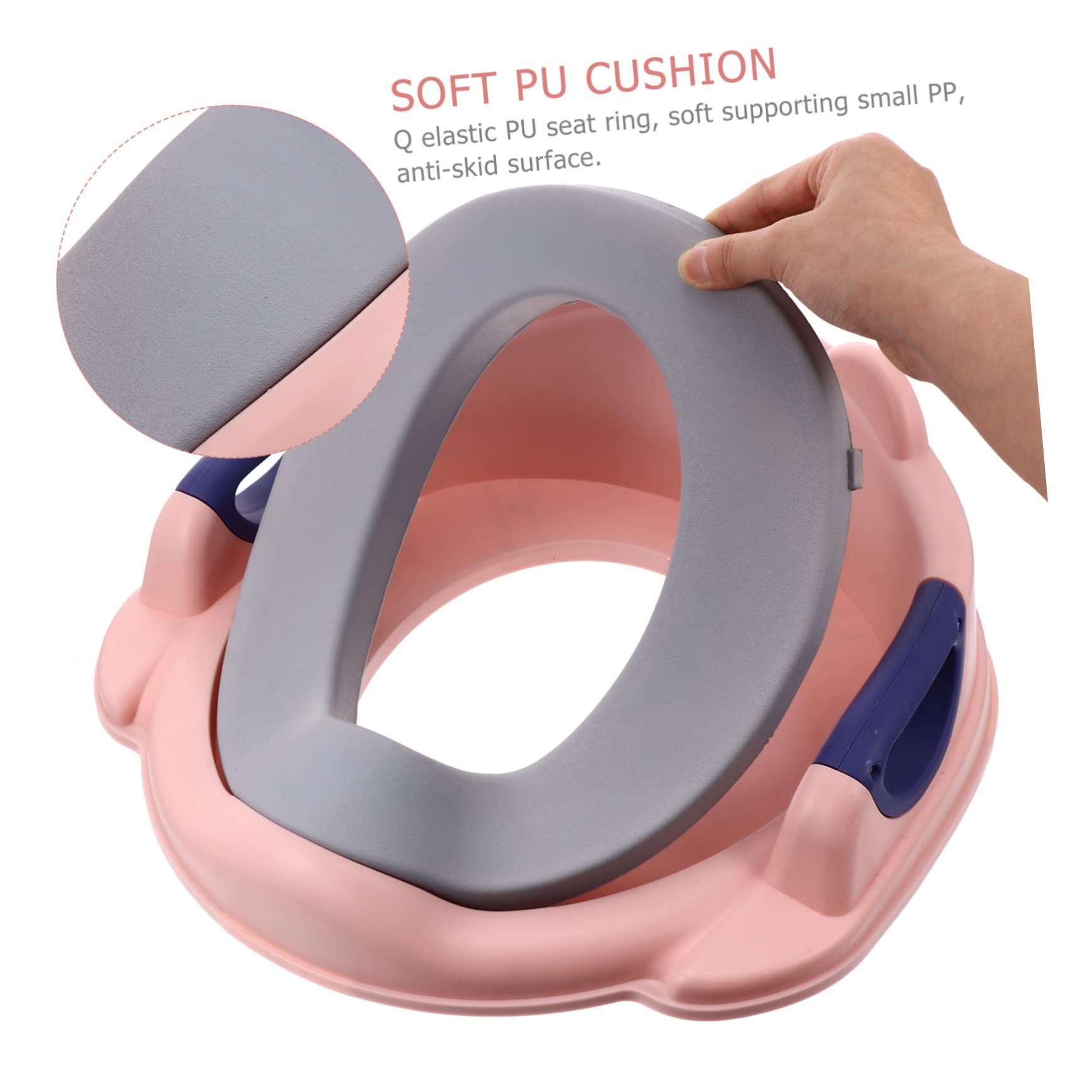 Riduttore Wc per Ragazzo Ragazza Rosa Cuscino Pu e Maniglia | Pp, Fissaggio Fibbia Antiscivolo, Installazione Semplice, Rimozione Rapida e Pulizia Facile