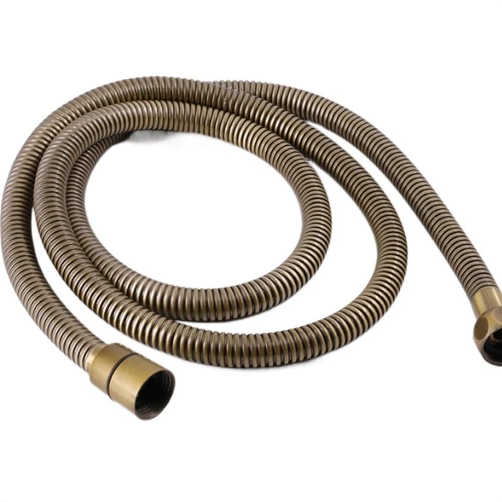 Lkfjnhepf Antique Copper Shower Hose 1.5M Shower Hose Pipe Stainless Steel Black Rose Gold Copper Bronze Braided Flexible Bathroom Faucet Tubes(Antique Copper)