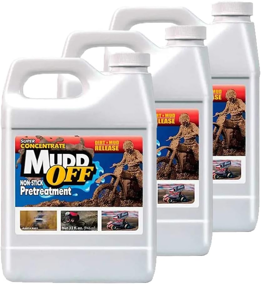 Speedway Motors Mudd Off P601 Mud Release Agent Concentrate, 1 Quart Bottles, Non Stick Vehicle Coating for Dirt Track, Off Road and Sprint Car Racing, Mix 12:1 with Water, 3 Pack