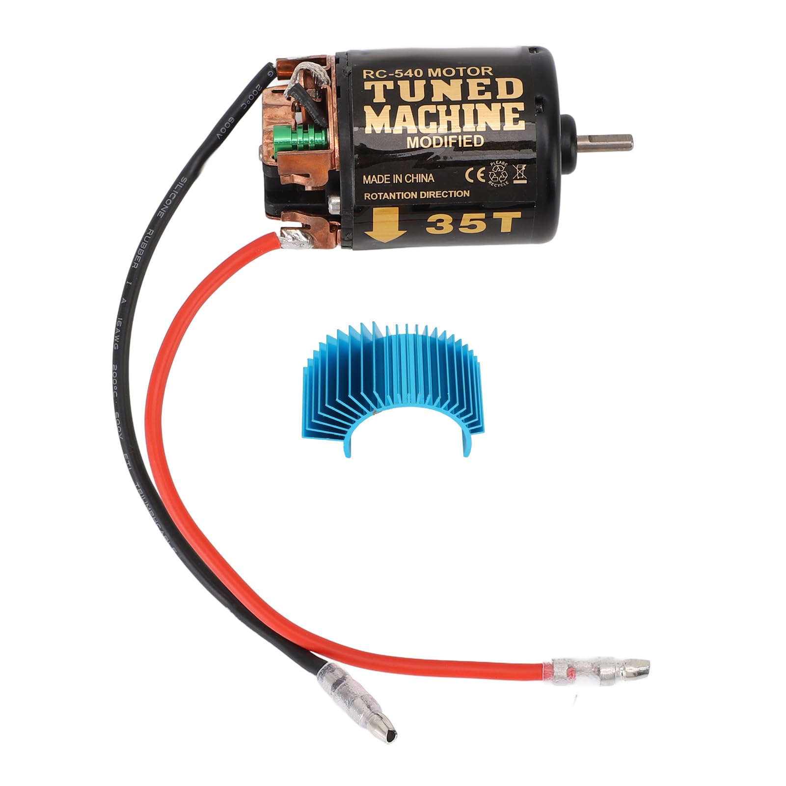MechKit RC Car 540 Brushed Motor, 1/10 RC Crawler Car Brushed Motor with Blue Heat Sink, for Redcat for Axial Scx10, for D90