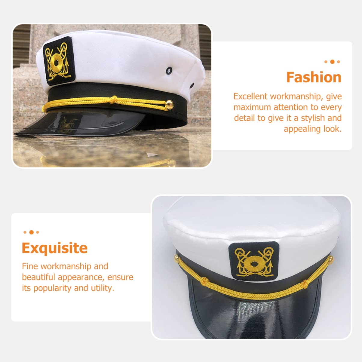 ABOOFAN Costumi Cosplay 5 Pezzi Cappello da Capitano per Yacht Cappello da Capitano Unisex da per Barca da da da Marinaio da Uomo