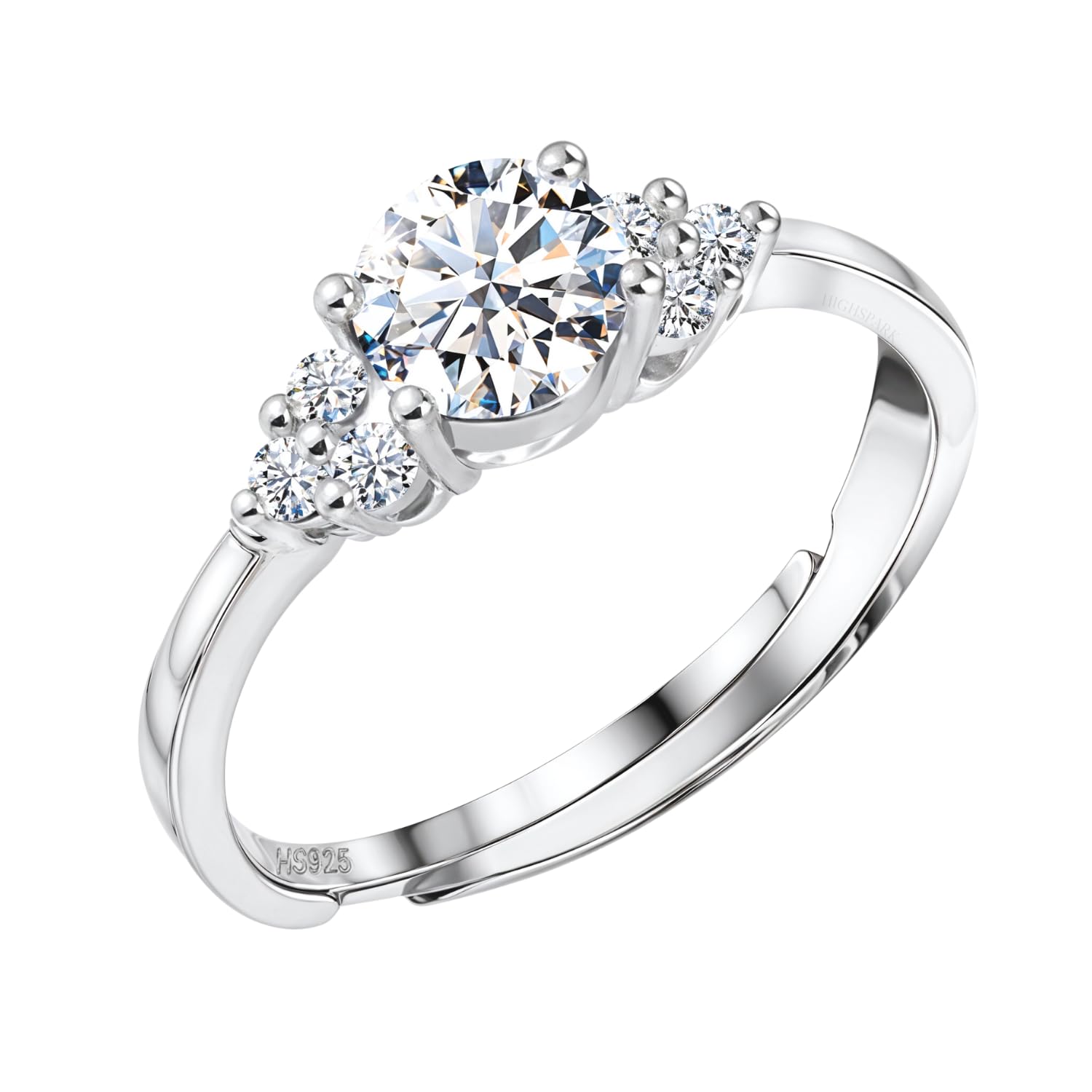 925 Sterling Silver Rings | Adjustable Contemporary Style | Lovely Gift for Women & Girls - 3CZ-image-17