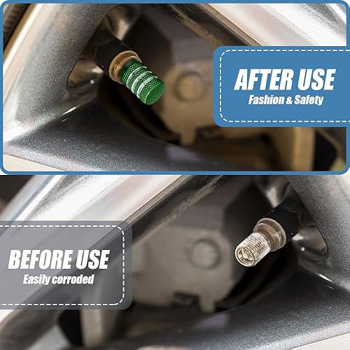 Miniatura 6 de 5 tapas de vástago de válvula de neumático, tapas de vástago de válvula de neumático de automóvil, cubierta a prueba de polvo de aire con sello de