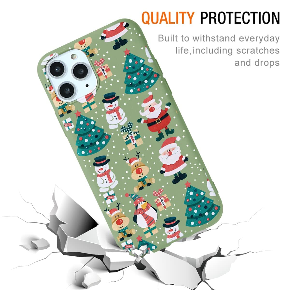 Yoedge 2 Cover Natalizie Per IPhone 11 Pro - Silicone TPU Morbido Con Disegni Di Alce E Pupazzo Di Neve