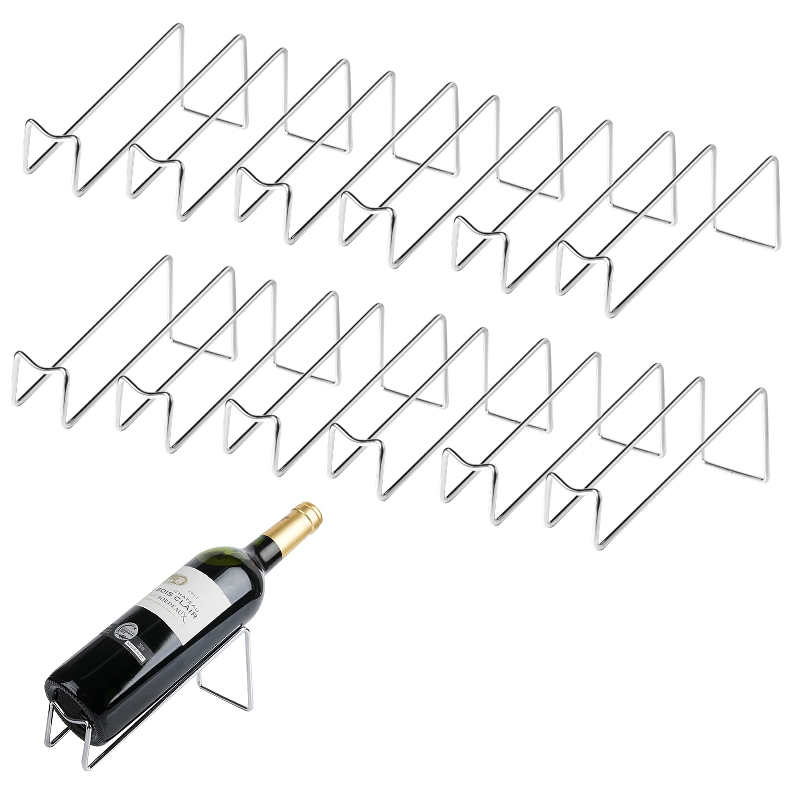 Portabottiglie singolo, set di 12 portabottiglie di vino, moderno scaffale singolo per bottiglie di champagne, controsoffitto bottiglie di liquore, supporto organizer per vino per tavolo da