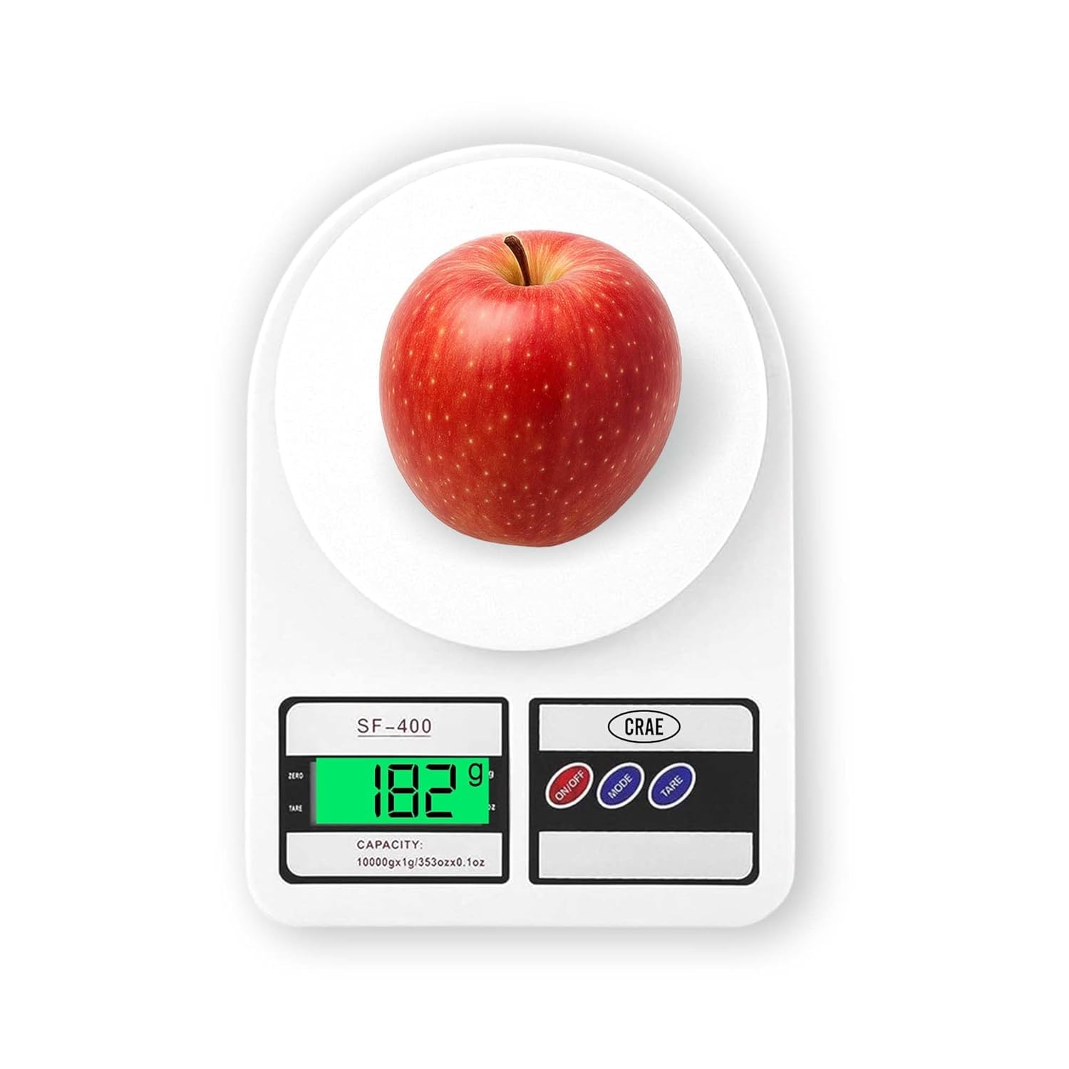 400 Digital Kitchen Scale, 10000g Capacity, White | LCD Backlit Display, Tare Function, 1g Precision, Multiple Units, Compact Design-image-10