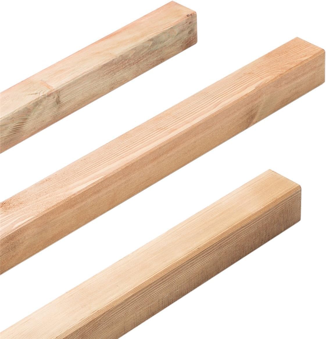 Suinga Pack 5 Postes de Madera cuadrados 80x9x9 cm | Tutores sin Punta de madera de pino | Postes para Vallas y Jardín