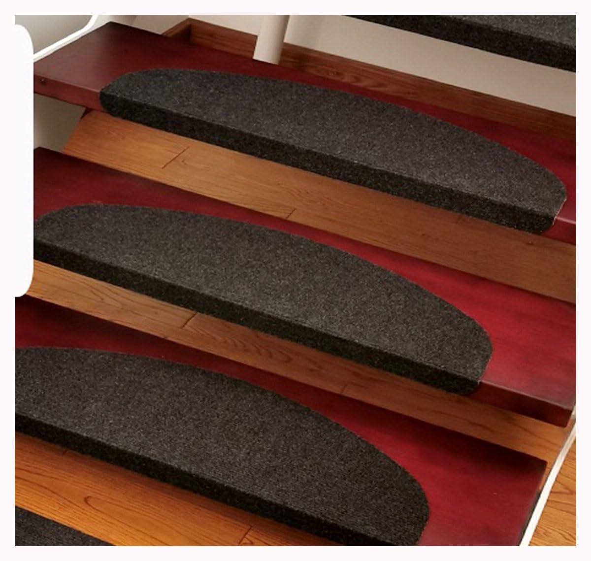 Alfombrillas autoadhesivas antideslizantes para peldaños de interior, 15 unidades de peldaños reculares (65 x 21 cm), fáciles de instalar, cubiertas seguras