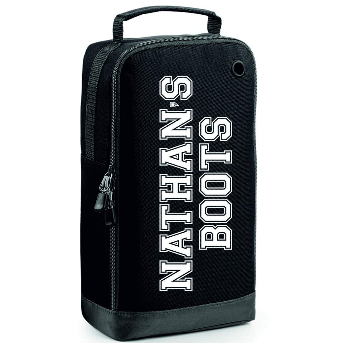 Personalised Football Boot Bag/Shoe Bag by Prospo Football/Rugby/Hockey/Gym (Black)