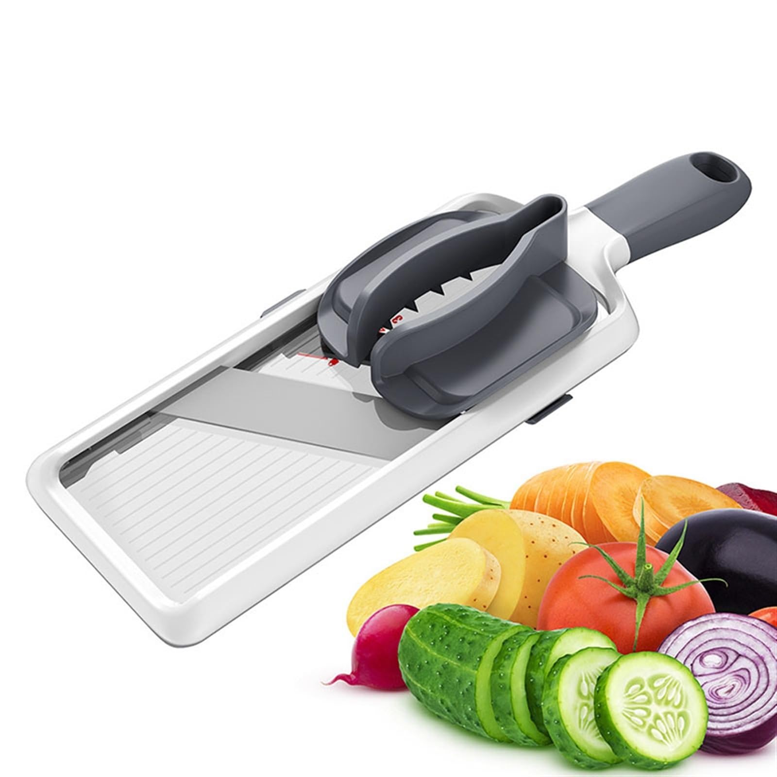 Cortador de mandolina de mano múltiple con hoja de acero inoxidable ajustable para cocina, rallador de quesos y verduras
