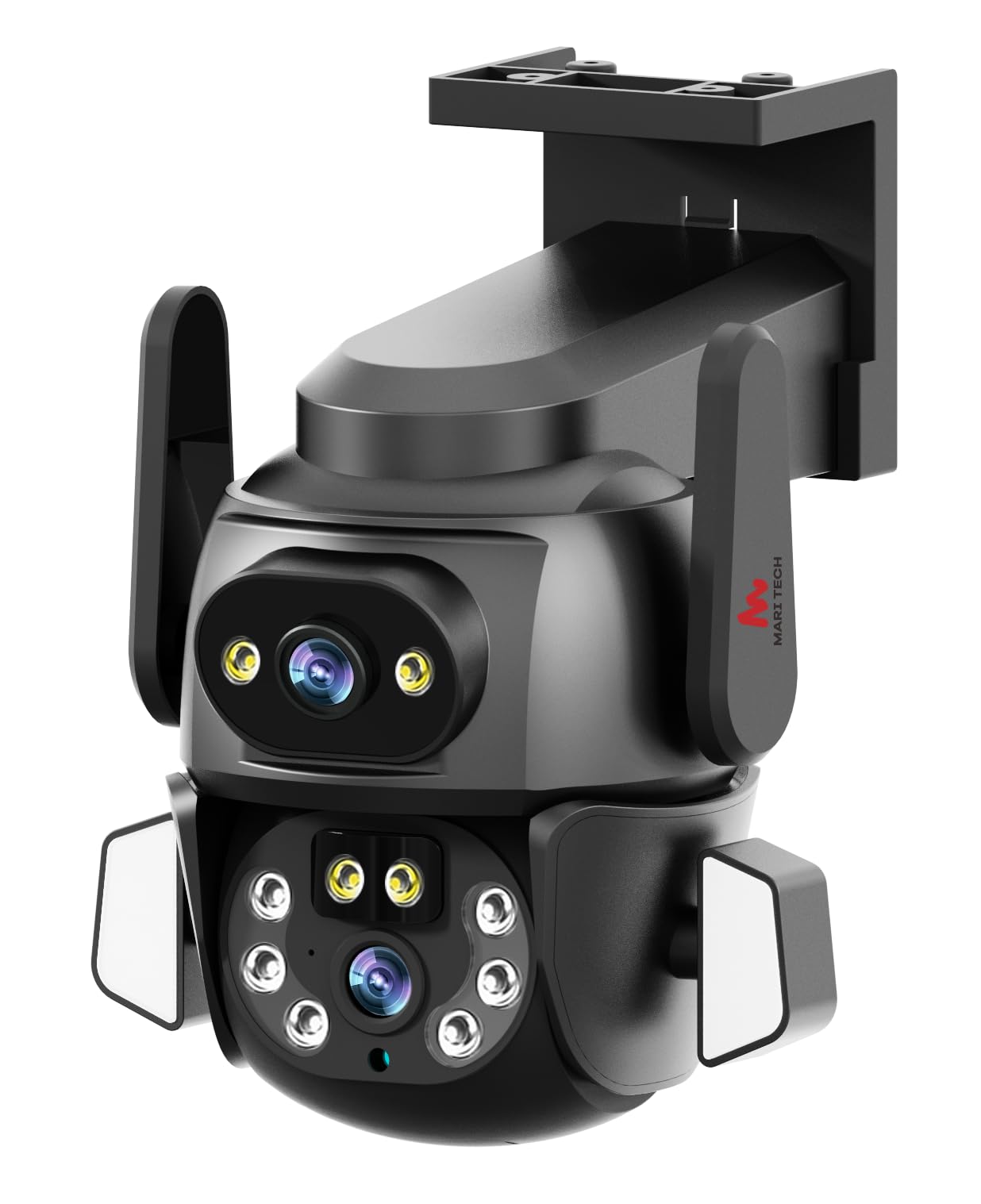 WiFi Camera for Home Security,64 Gb Sd Card Gift, 3 MP Full HD Dual-Lens Linkage 360°View Camera, 24/7 Recording, Dual Camera, Motion Detection, Spotlights Color Night Vision, Waterproof