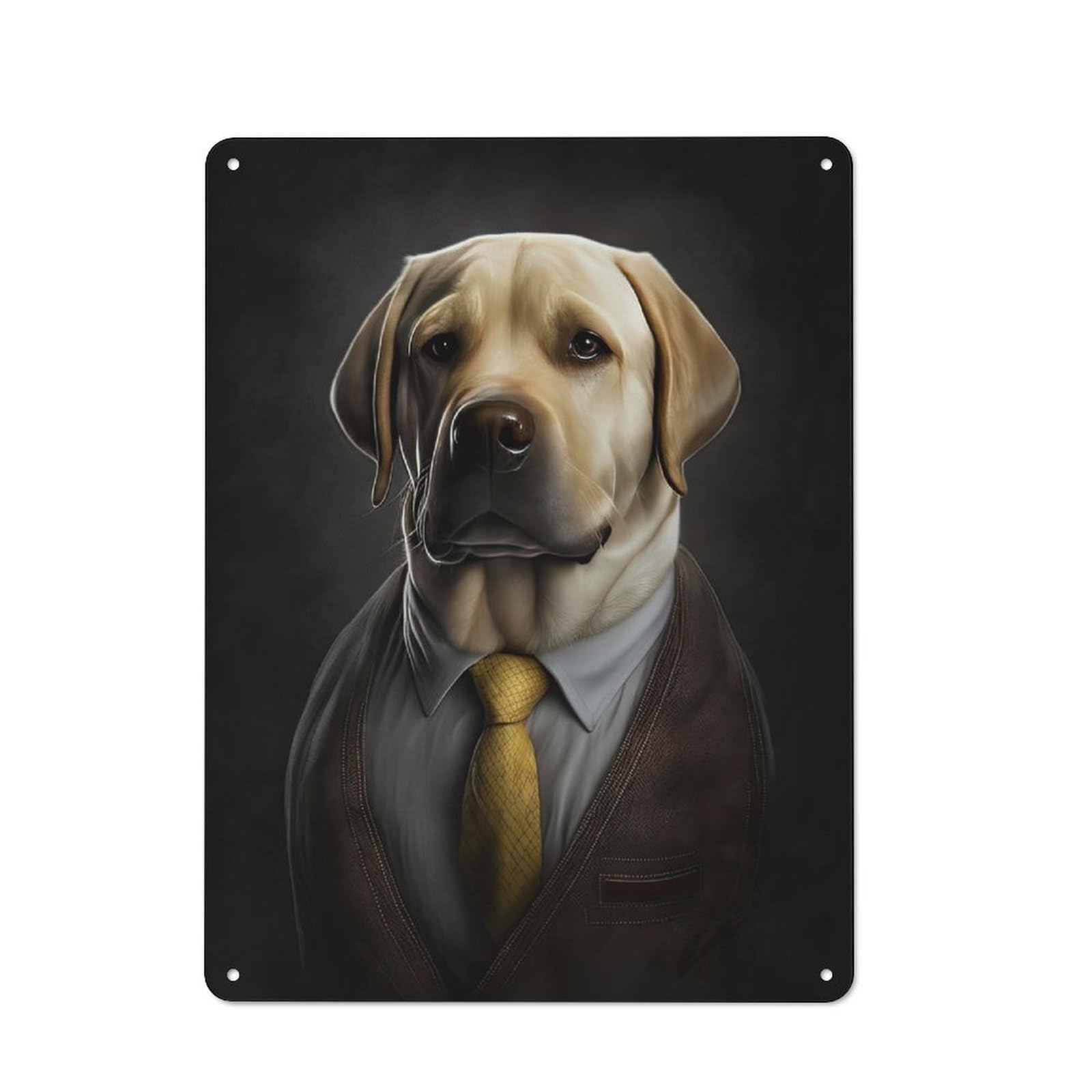Junmoney Men's Labrador In A Suit Vintage Tin Sign 40X30cm With For Man Cave Or Games Room, Suited To Wall Displays In Games Rooms And Man Caves