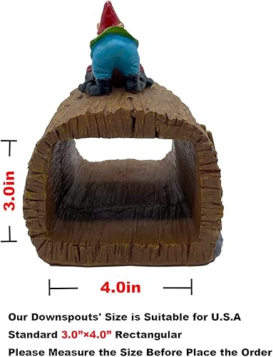 Miniatura 3 de Estatua decorativa de extensión de canalón de gnomo, canalón de elfo, bloque de salpicaduras de lluvia de canalón Guardian, extensor de bajada de