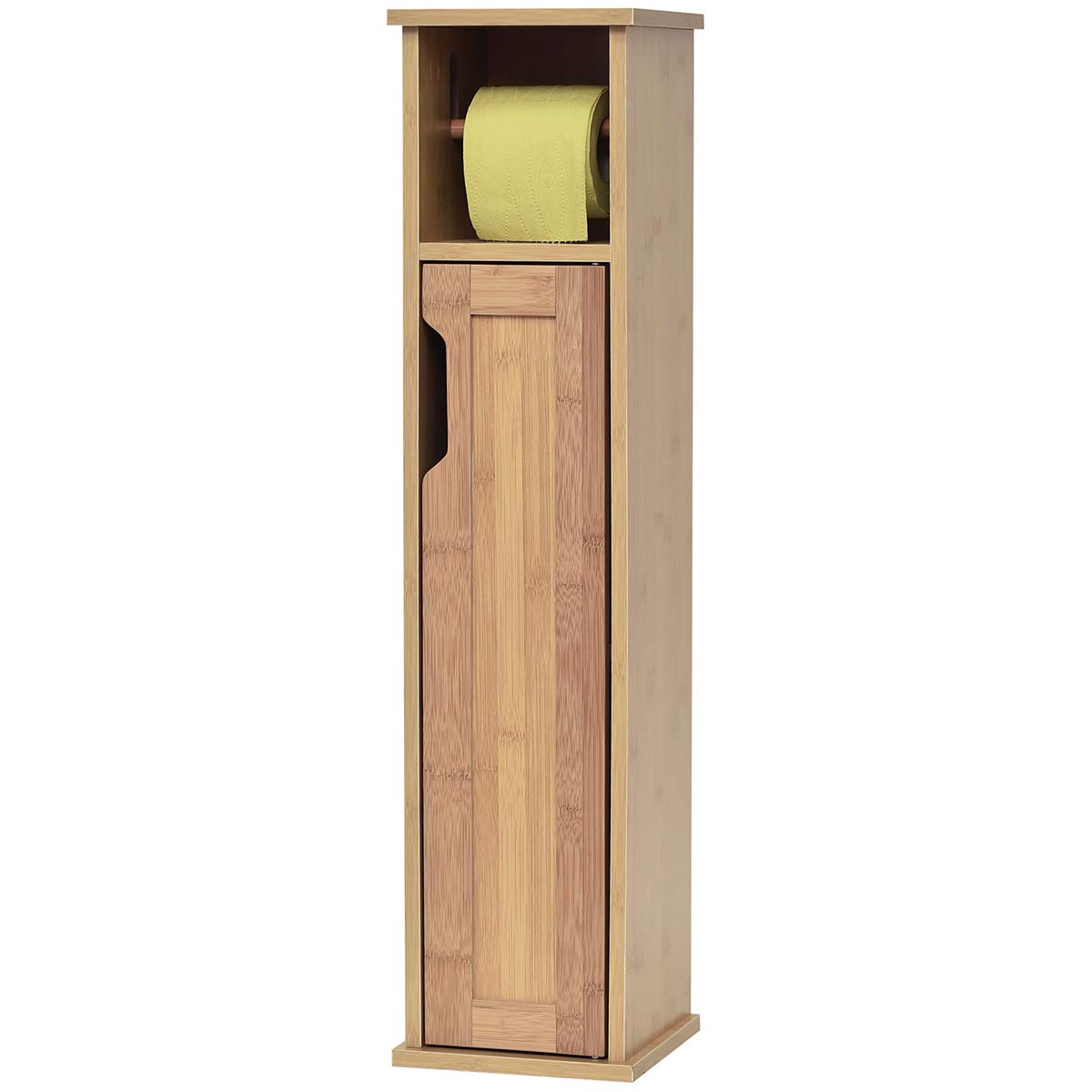 Evideco 9912195 - Soporte para Rollo de Papel higiénico y Armario de Almacenamiento 2 en 1, Madera de mahé, 7.2 pies de Largo x 7.2 Pulgadas de Ancho x 29.9 Pulgadas de Alto