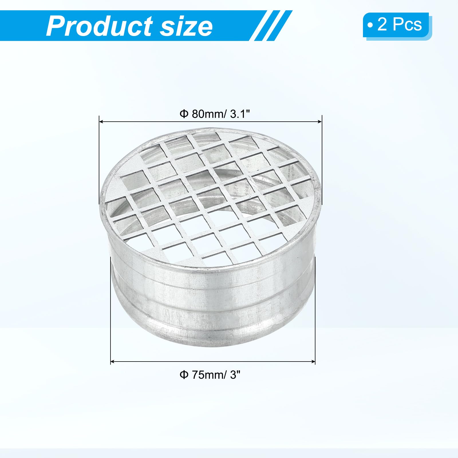PATIKIL 3 Inch Duct End Cap with Steel Mesh - Image 2