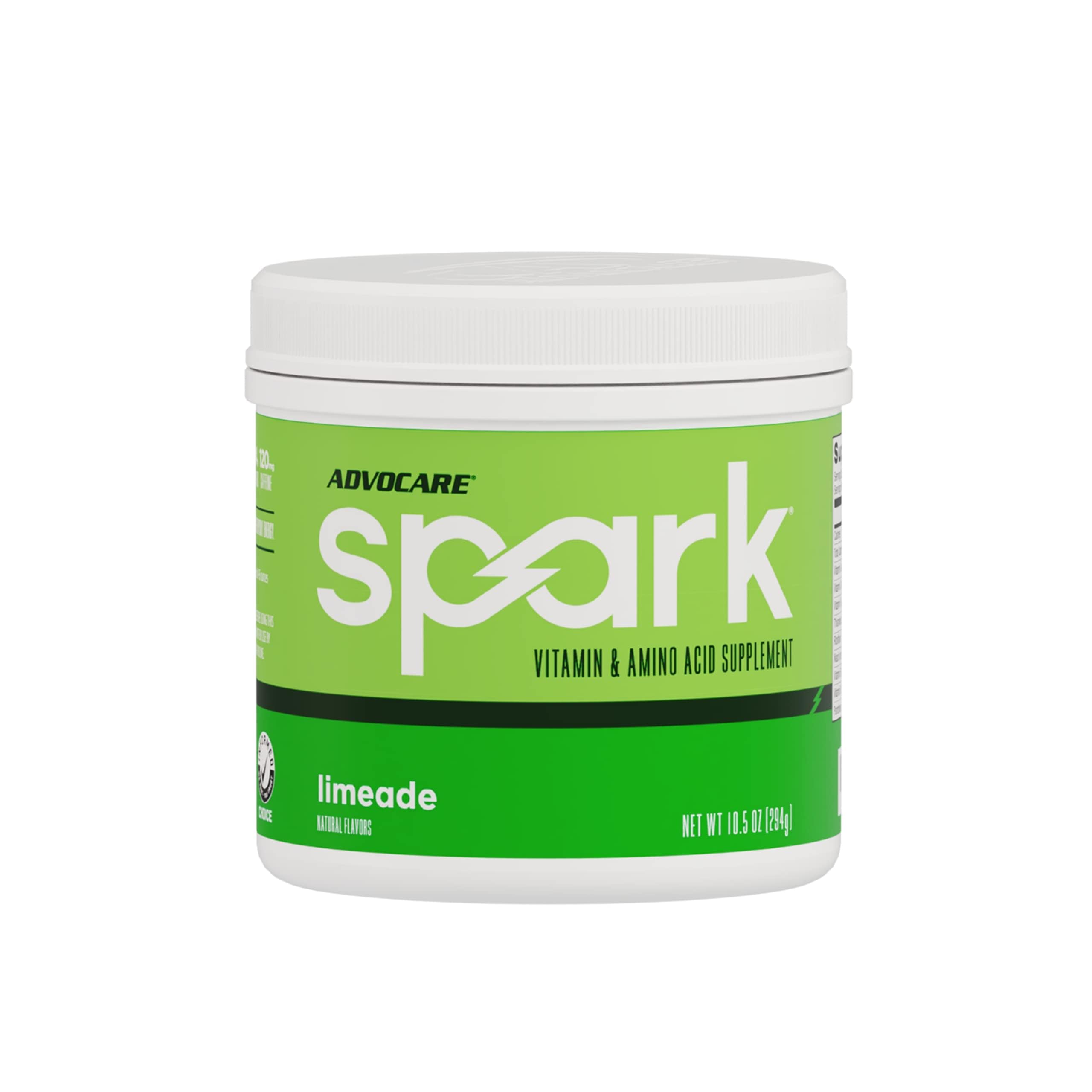 AdvoCare Spark Vitamin & Amino Acid Supplement - Focus and Energy Drink Mix - Limeade - 10.5 oz