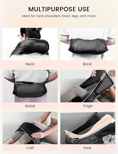 Miniatura 8 de RIKE Shiatsu - Masajeador de espalda y cuello con calor, masajeador eléctrico de espalda para aliviar el dolor, tejido profundo, almohada de masaje