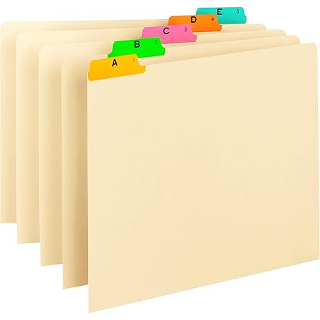 Smead 52180 Recycled Top Tab Guides Alpha .2 Tab Manila-Color Poly Legal 25-Set