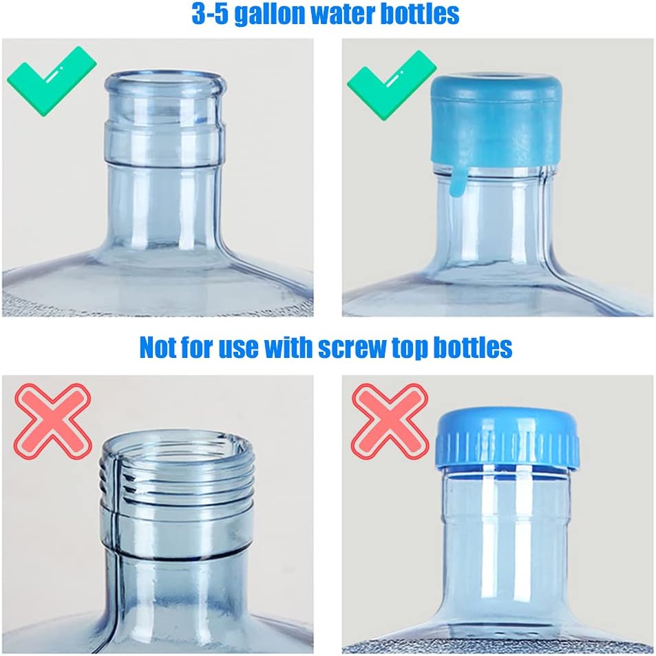 40 Pcs 3&5 Gallon Water Jug Cap,Anti Splash Water Bottle Caps,Reusable 55mm Non Spill Caps with Water Bottle Handle for Screw Top Bottles,Leak Free