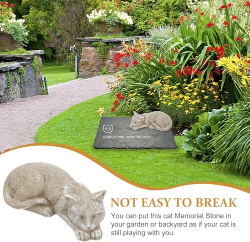Memorial Stone Cat cementerio con placa fotográfica resistente 5