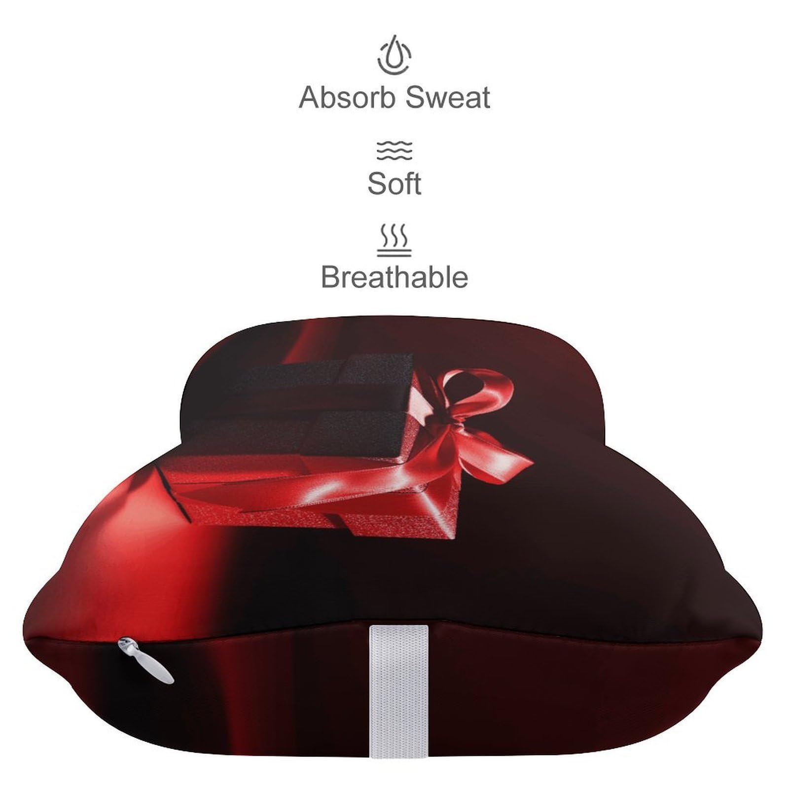 Confezione regalo con nastro rosso, cuscino poggiatesta per auto, confezione da 2, cuscino per il collo con fodera rimovibile lavabile, cuscino da viaggio per auto, autobus, camion, comfort