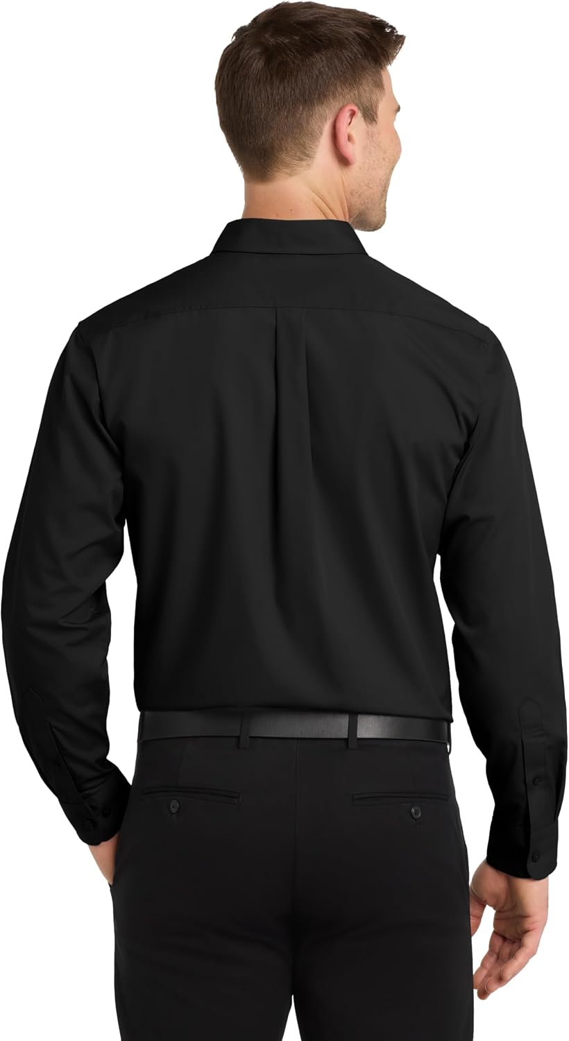 Port Authority Men's Long Sleeve Carefree Button-Down Poplin Shirt