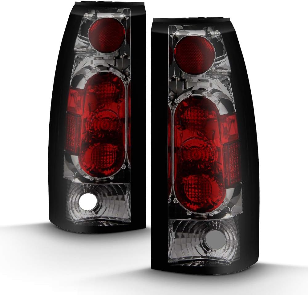 ACANII - For 1988-1998 Chevy/GMC C/K C10 Silverado Sierra Suburban Tahoe Smoked Tail Lights Brake Lamps G2 Left+Right