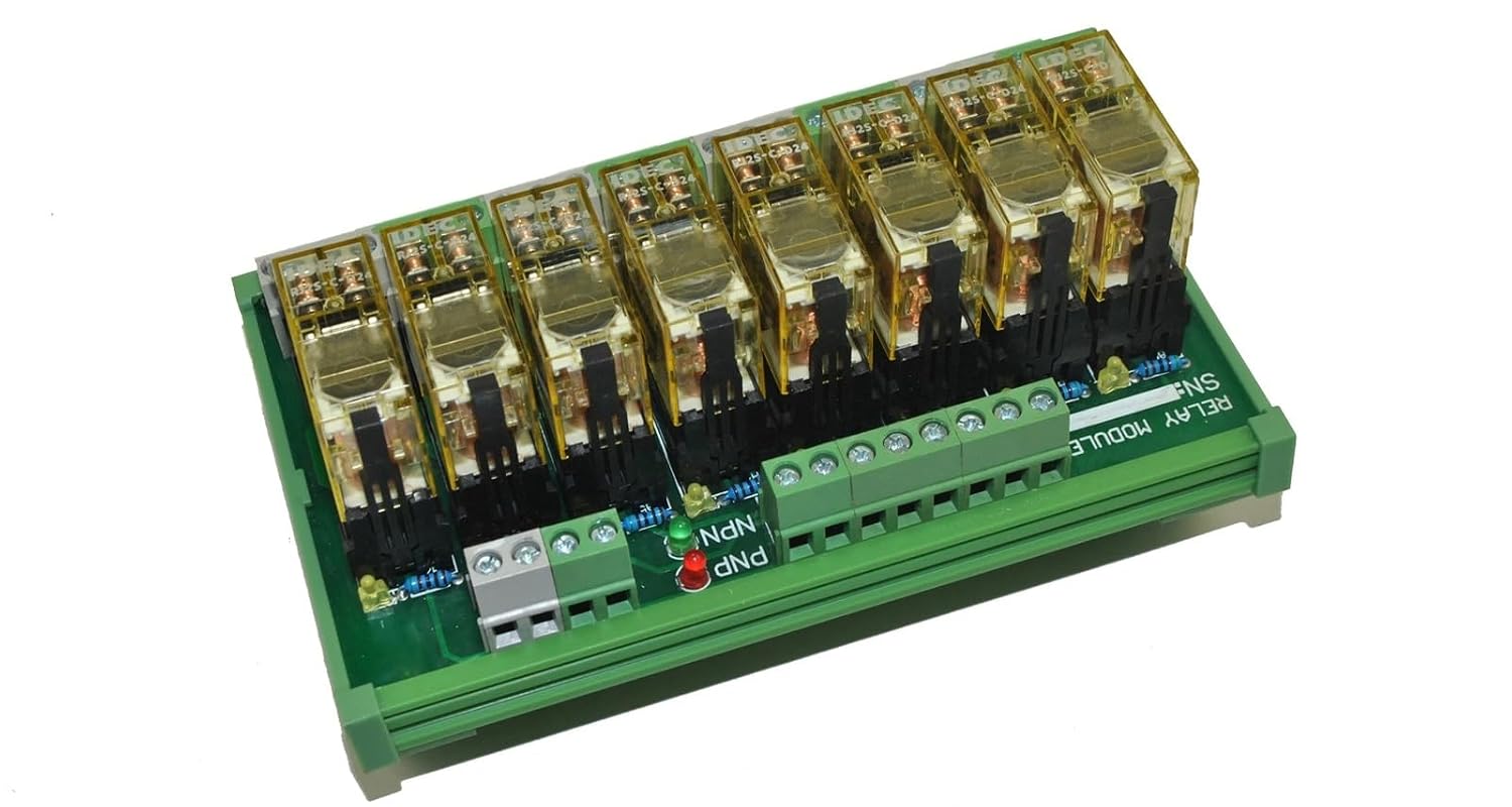 1 PCS 8 Channel and 1 PCS 10 Channel DPDT RJ2S 220VAC Relay Module